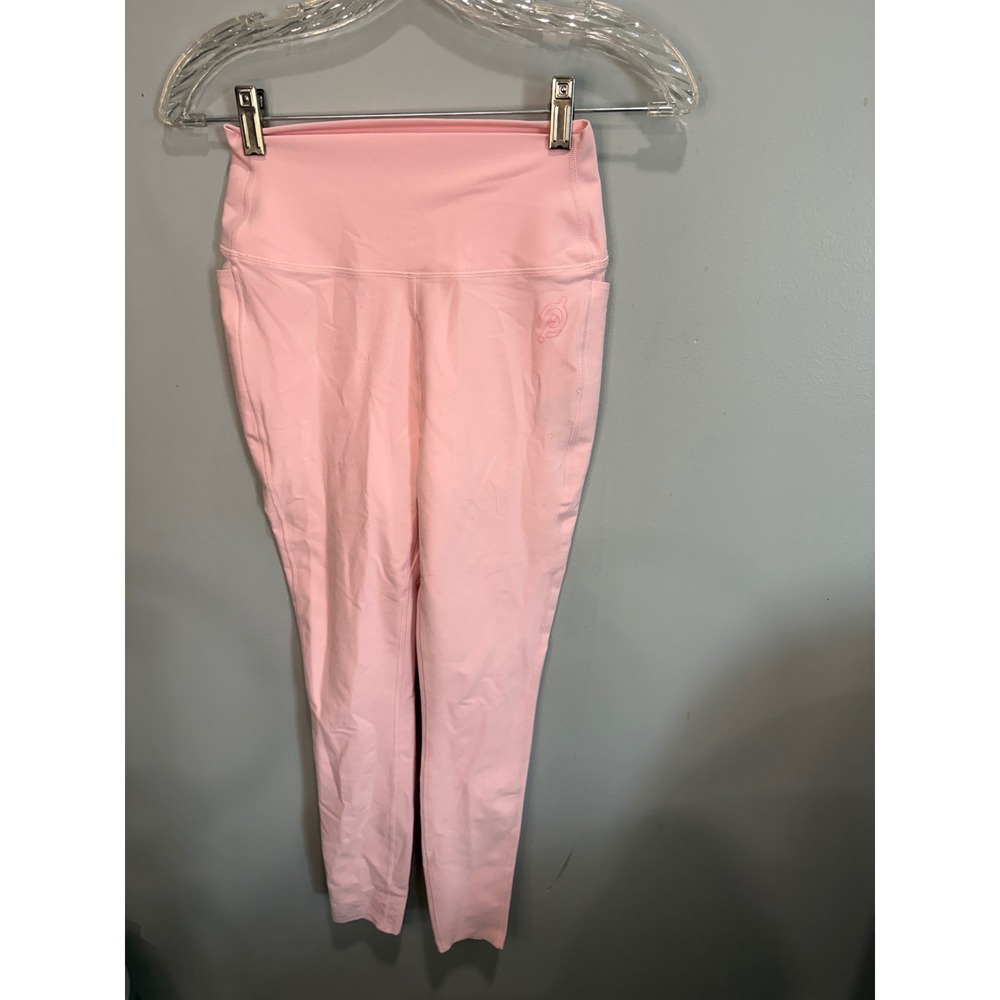 Peloton Womens High Waisted Activewear Leggings Pink Side Pockets Size S Small